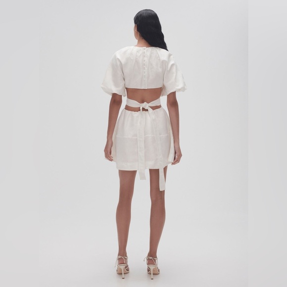 Aje Psychedelia Mimosa Cut Out Mini Dress Ivory White Size US 4 / AUS 8 / Small - Picture 4 of 6